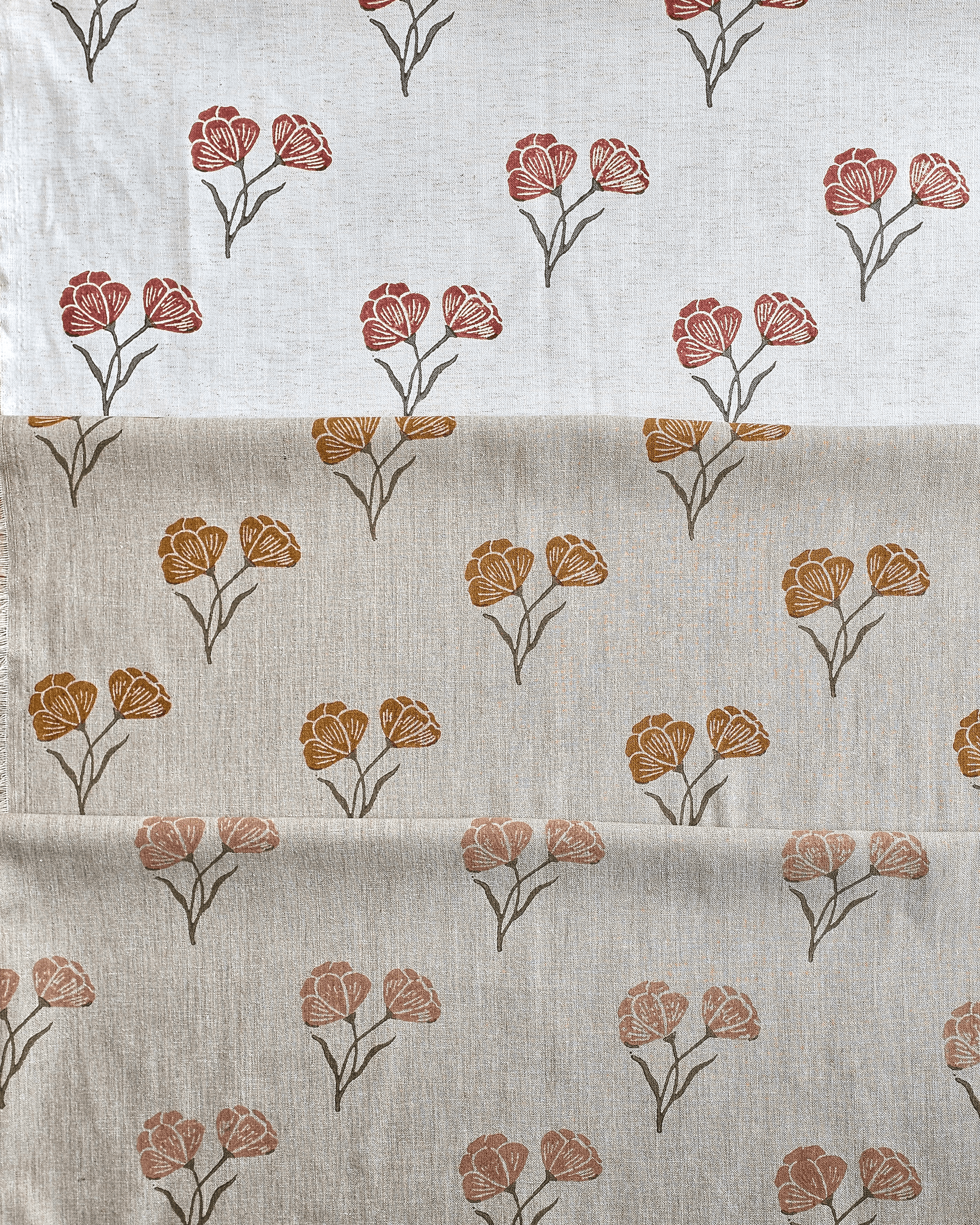Poppy Fabric, Red & Grey
