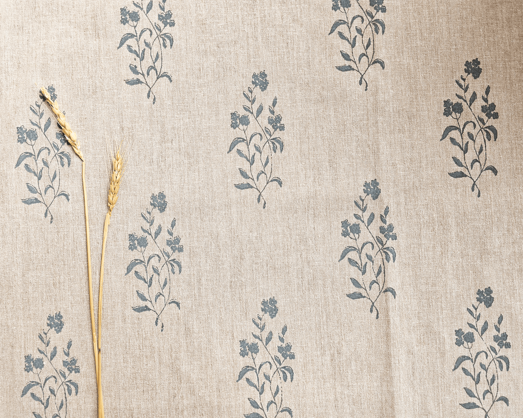 Cicely Fabric, Steel Blue