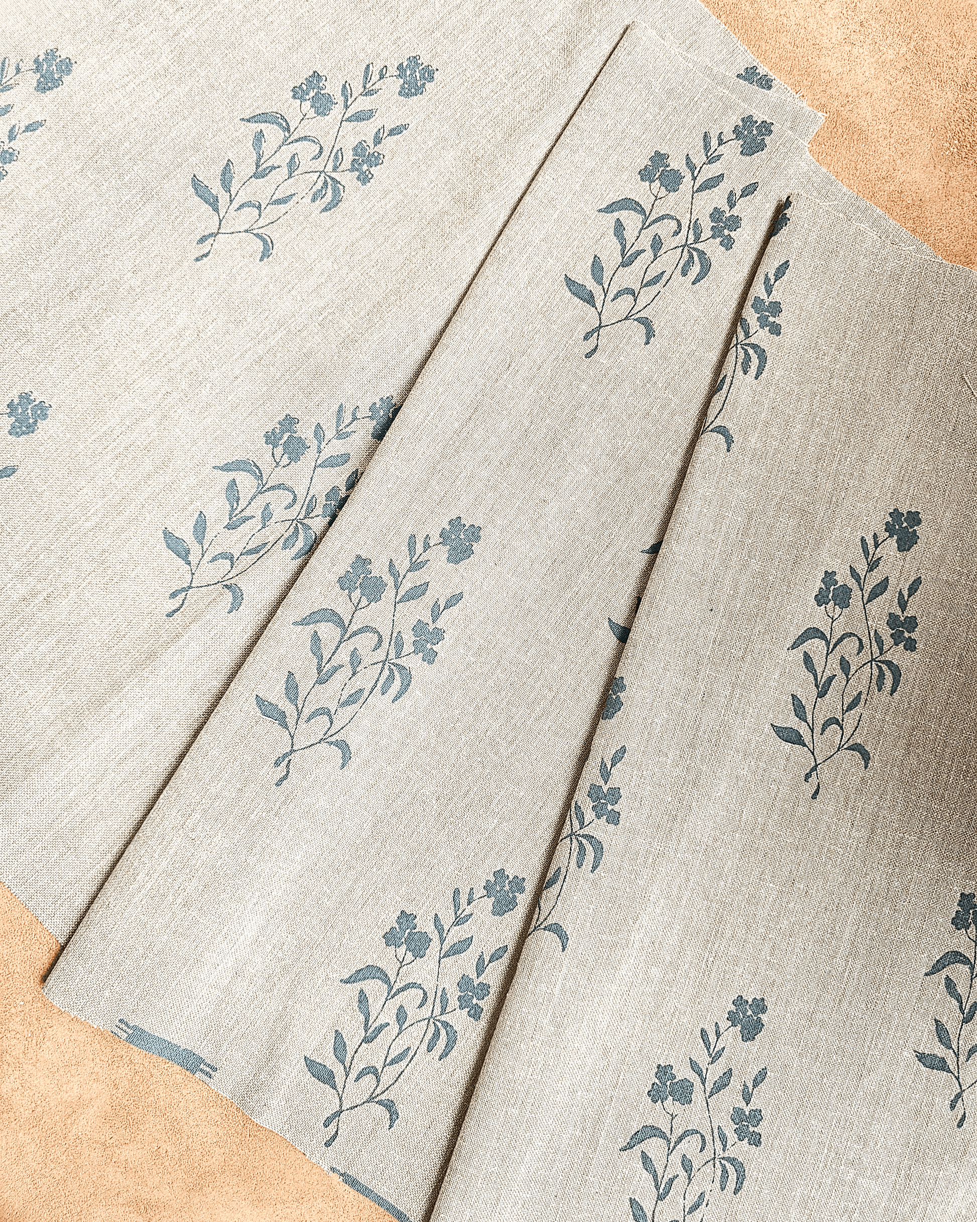 Cicely Fabric, Steel Blue