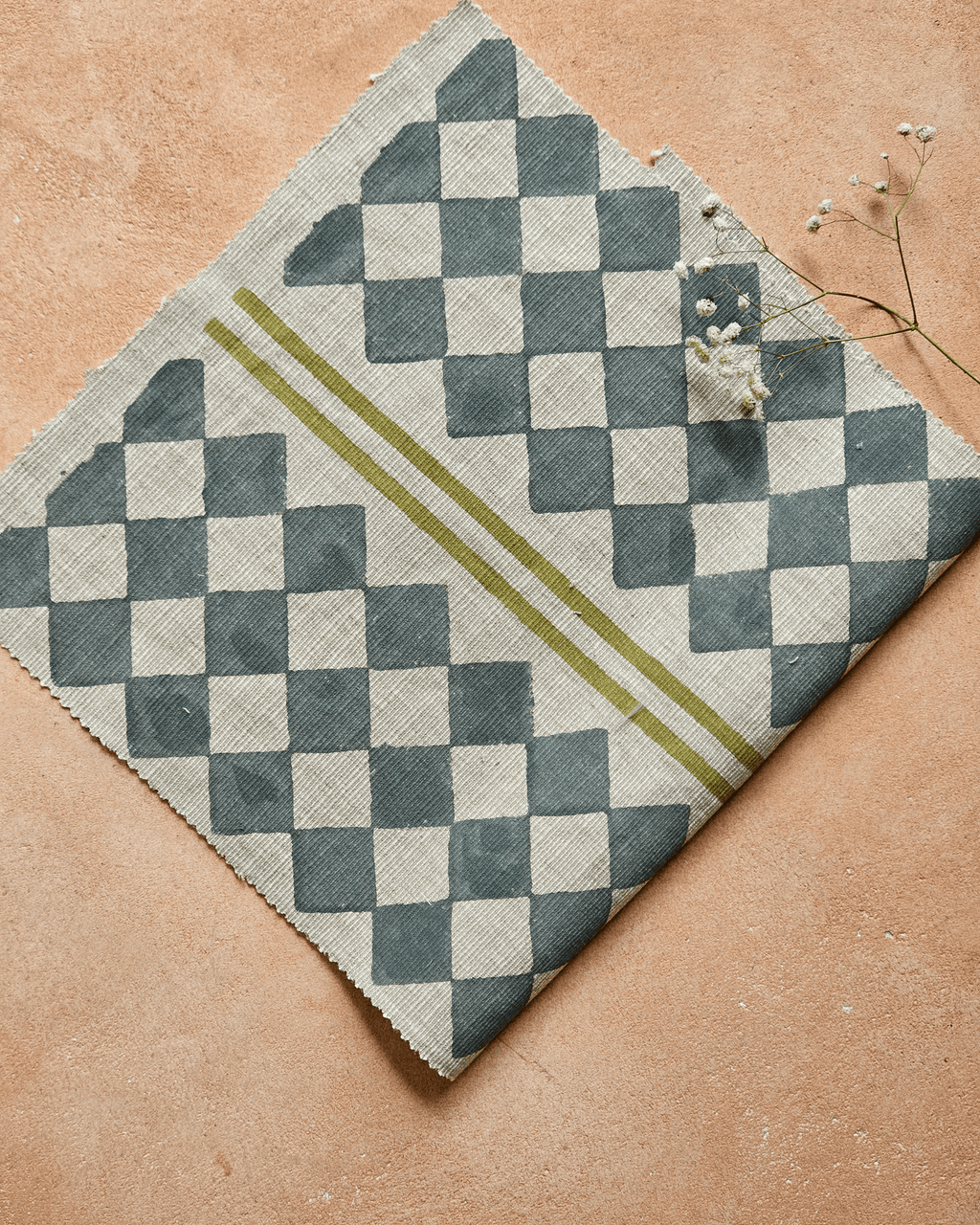 Lune Fabric ,Steel  Blue &Sage Green