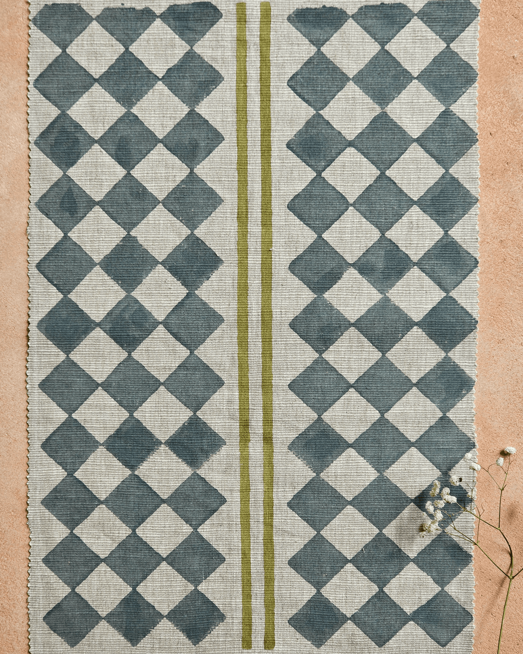 Lune Fabric ,Steel  Blue &Sage Green