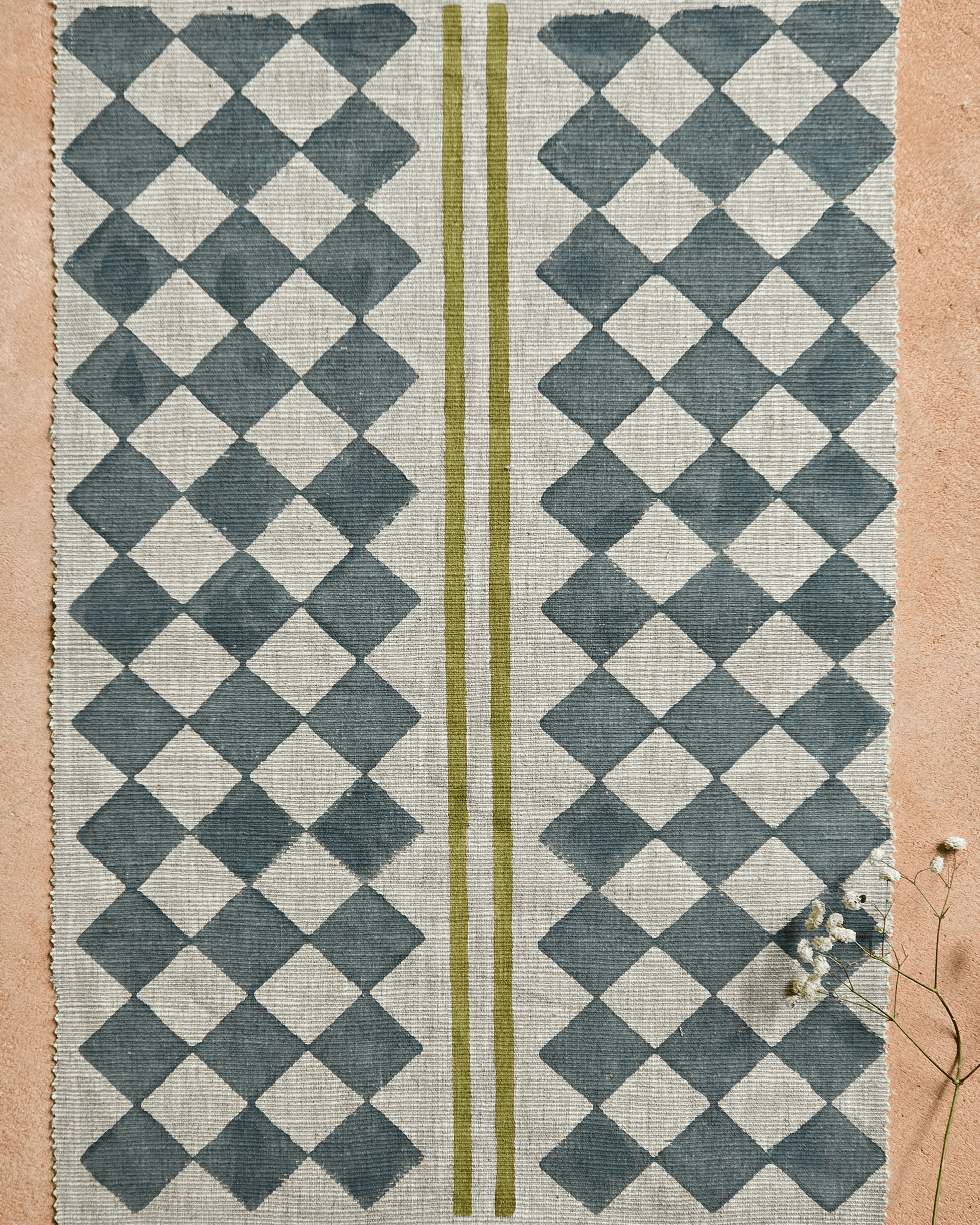Lune Fabric ,Steel  Blue &Sage Green