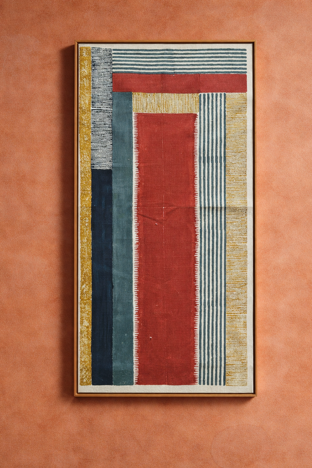Restrained Vermilion Wall Art Panel