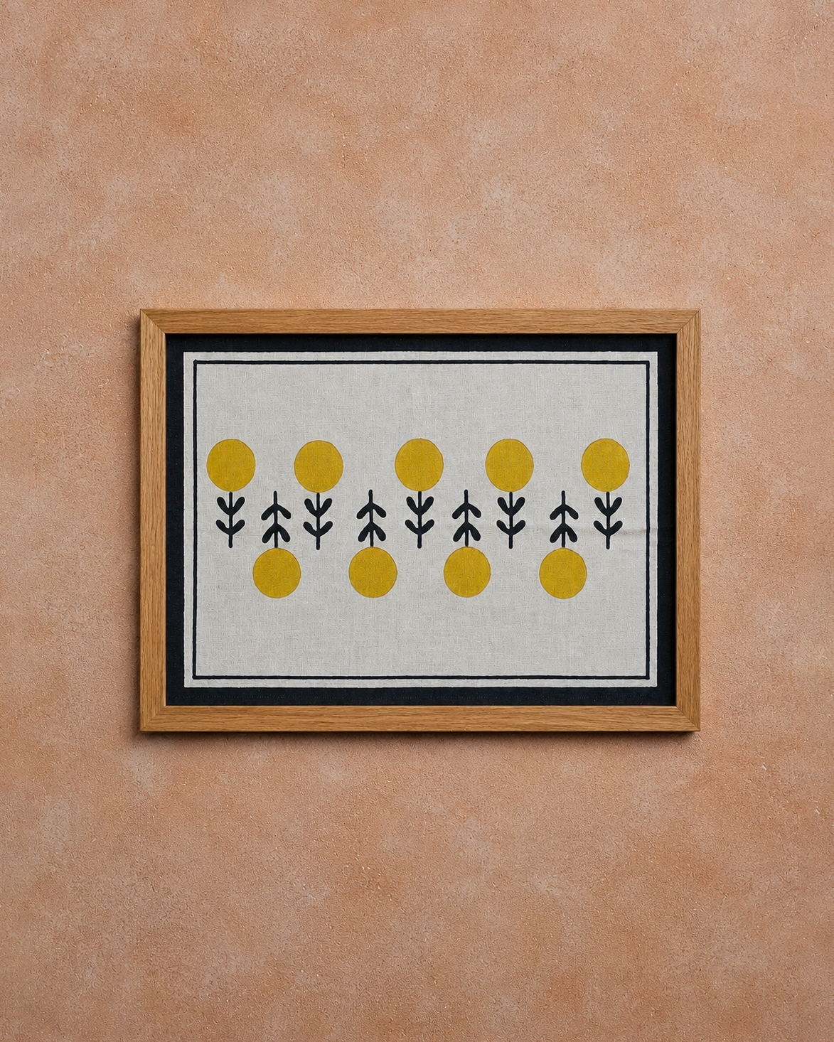 Kadam Wall Art Panel , Black &Ochre