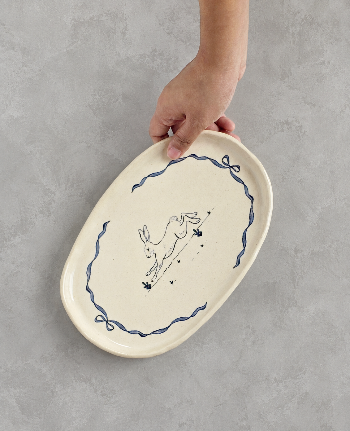 Rabbit Platter, Blue (1 Piece)