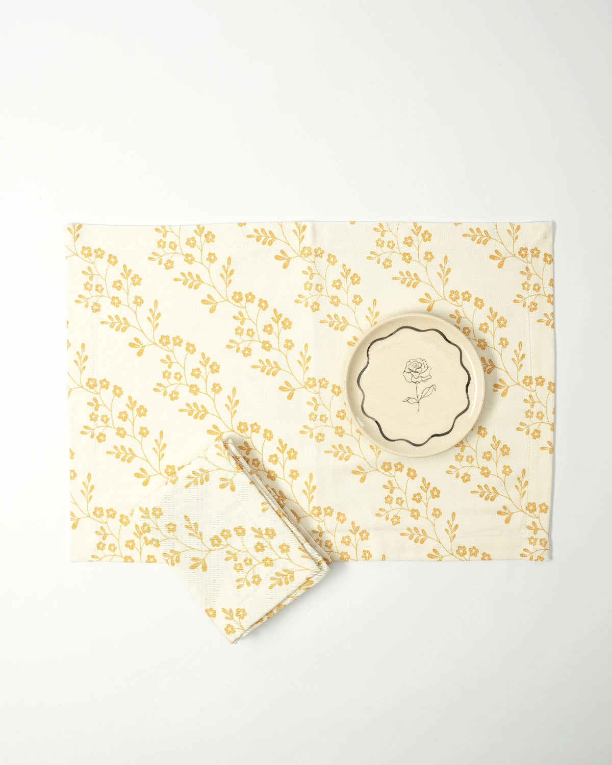 Chameli Tablemats, Yellow (Set of 4)