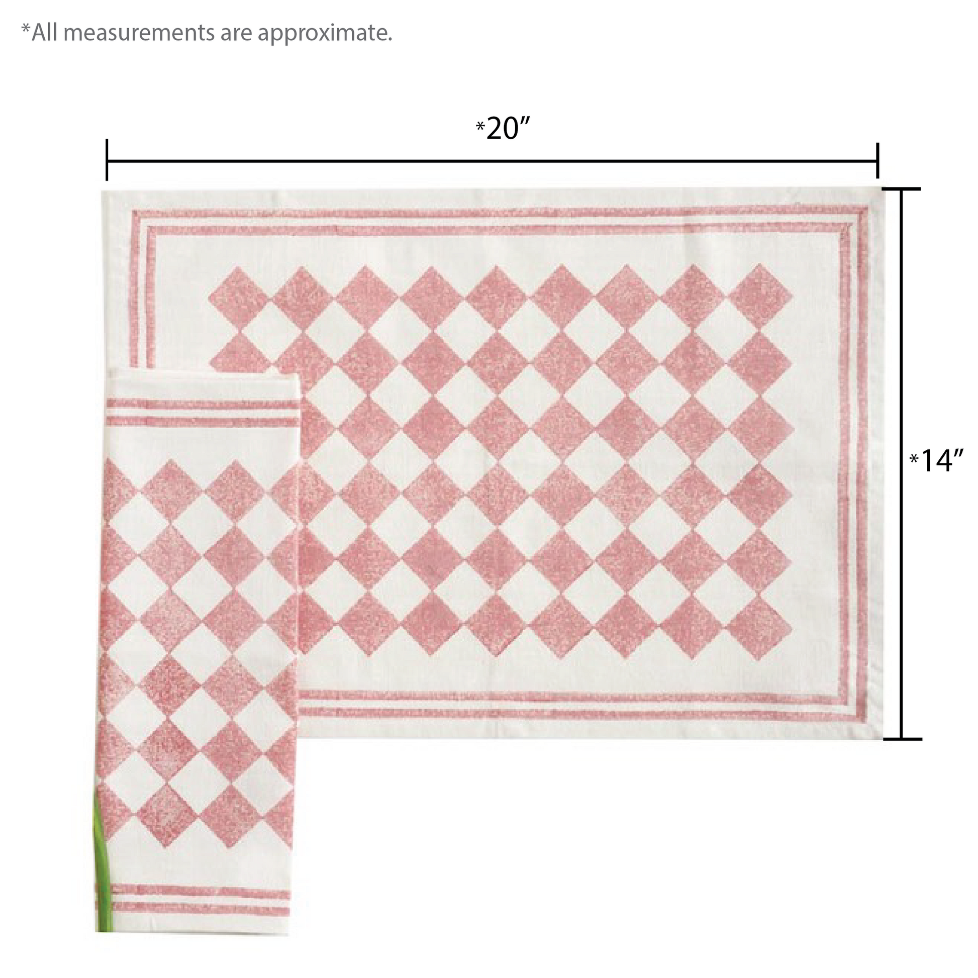 Charulata Tablemats, Rose Pink ( Set of 2 )