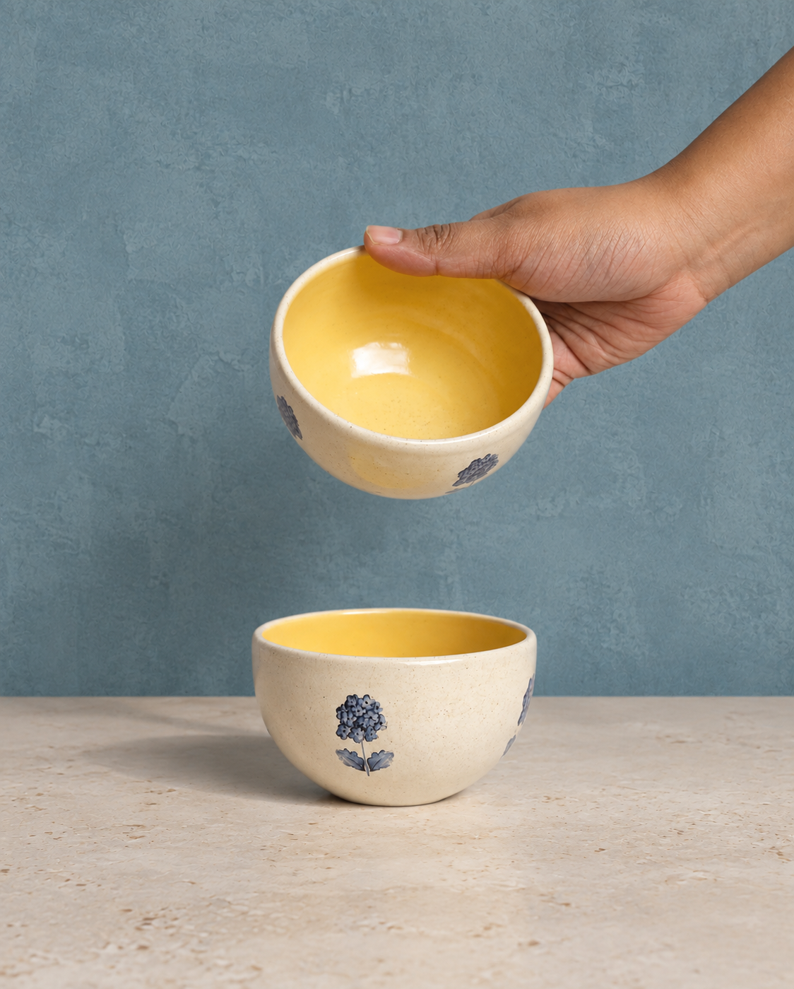 French Flora Soup Bowls Musterd (Set of 2)