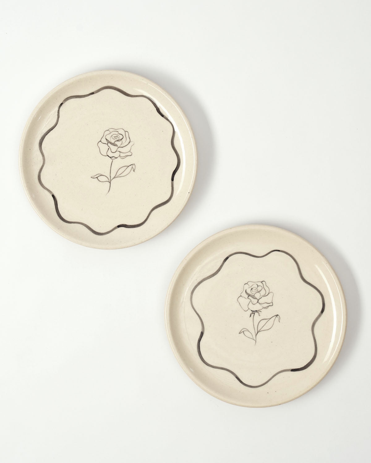 Rose Snack Plates (Set of 2)