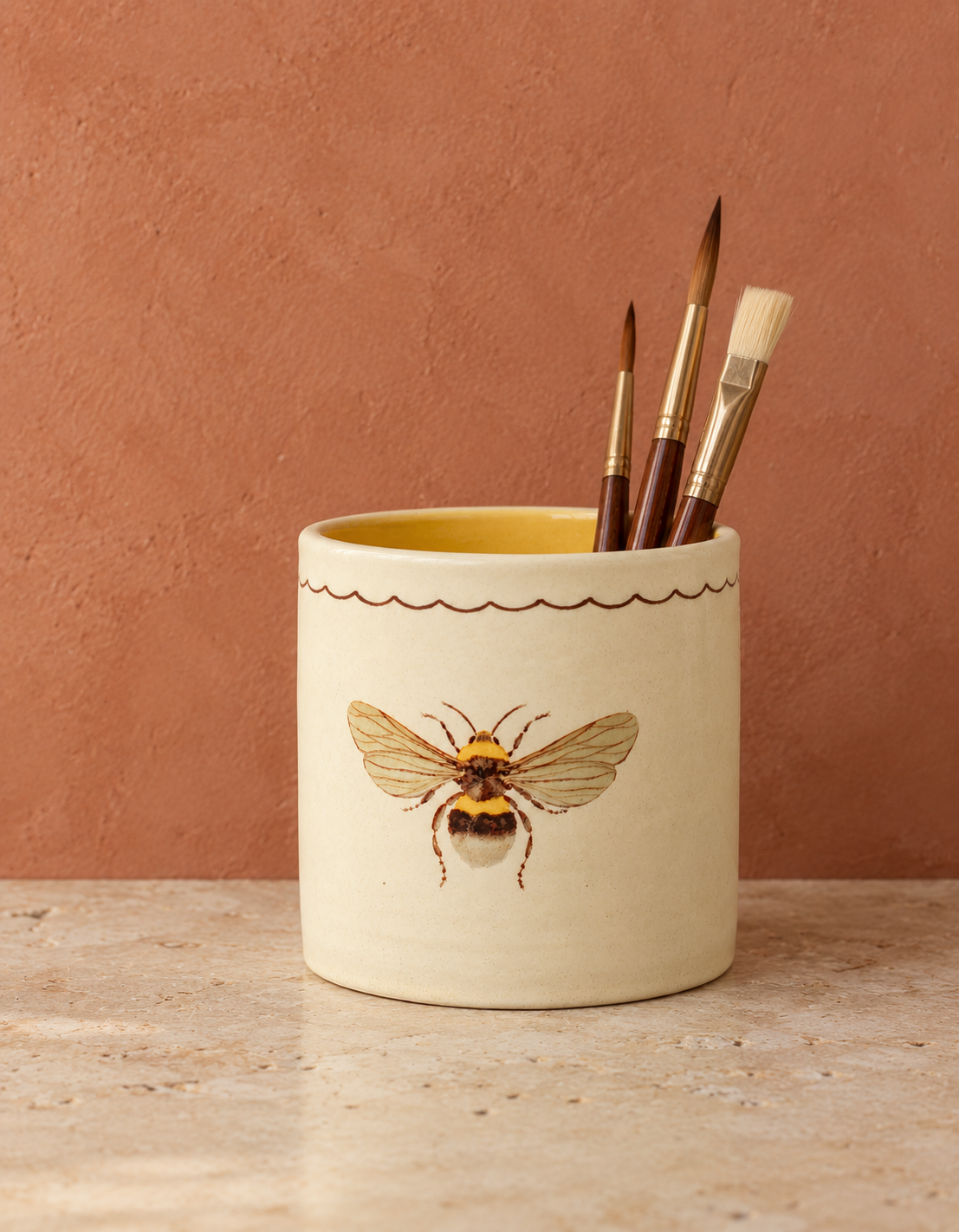 Honey Bee Pen Stand, Mustard   (1 Piece)