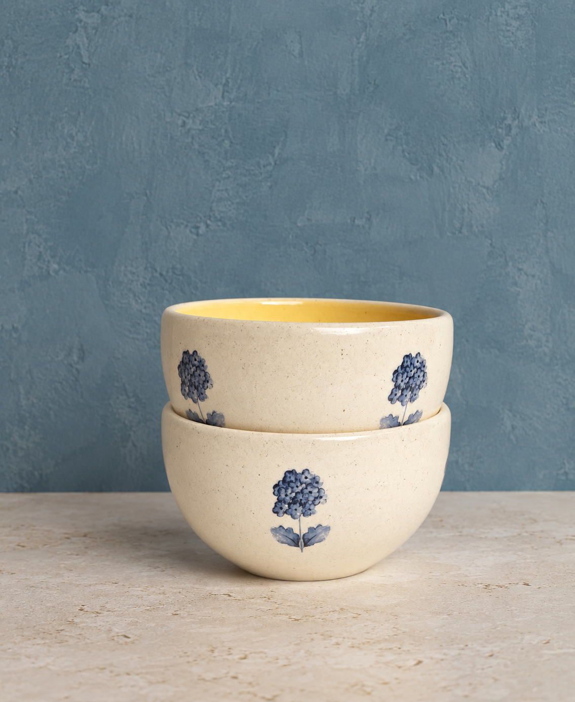 French Flora Soup Bowls Musterd (Set of 2)