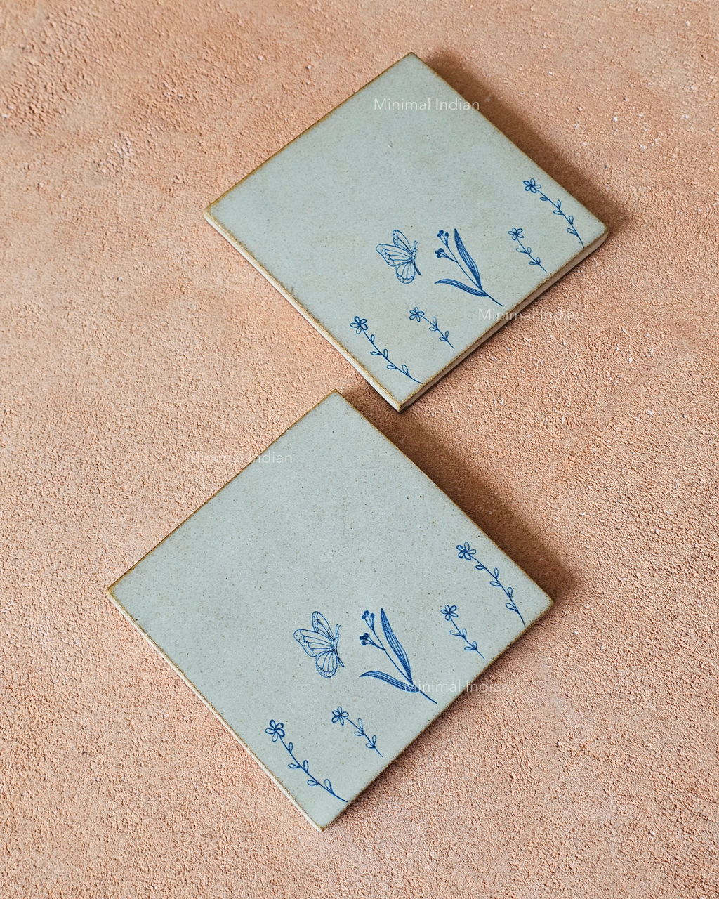 Farm Flora Tile, Blue