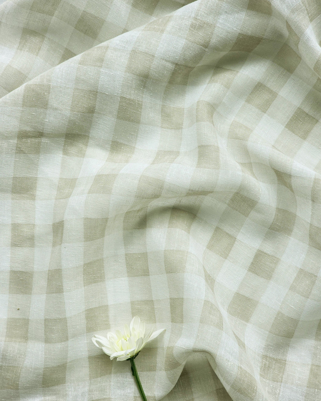 Gingham Check Sheer Fabric