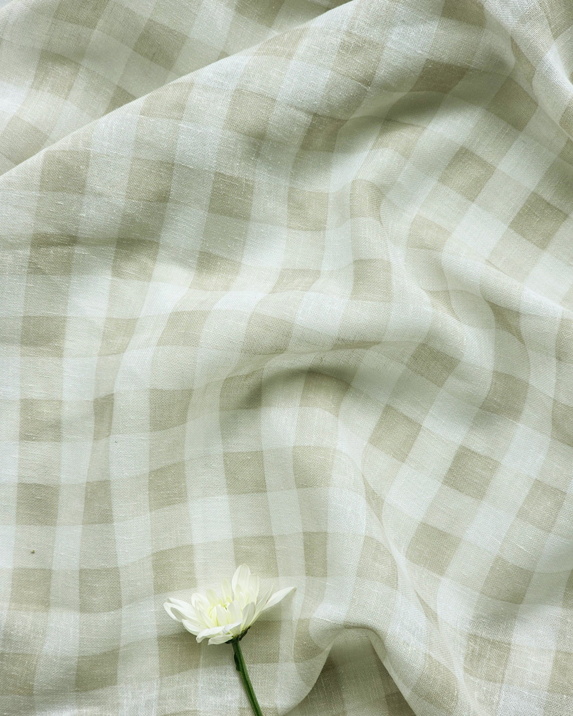 Gingham Check Sheer Fabric
