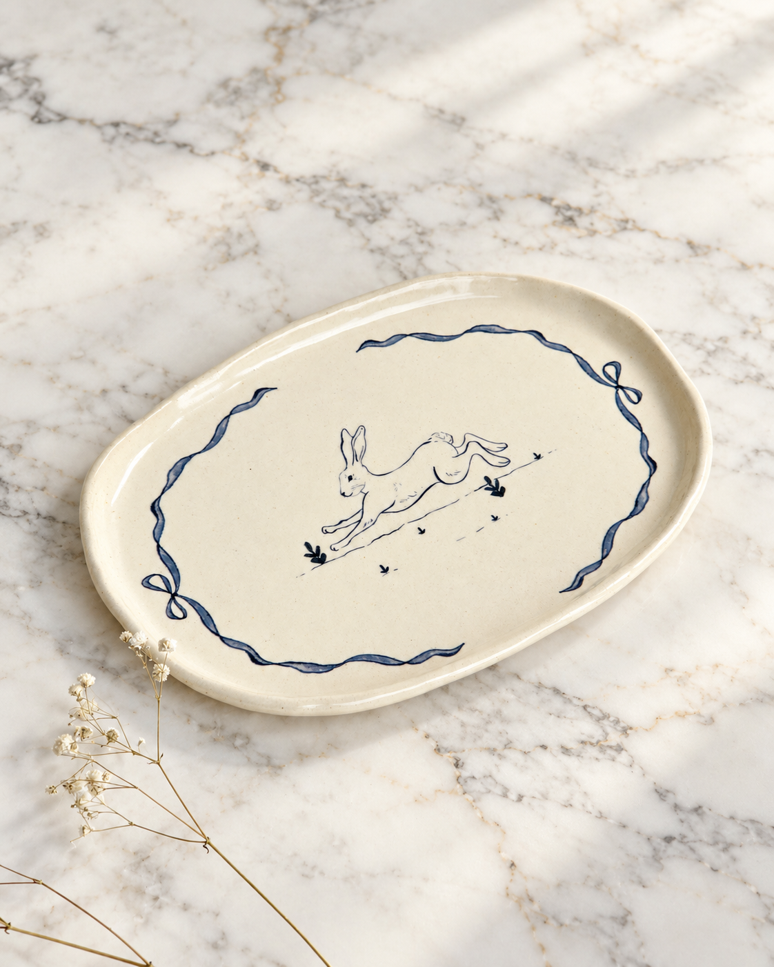 Rabbit Platter, Blue (1 Piece)