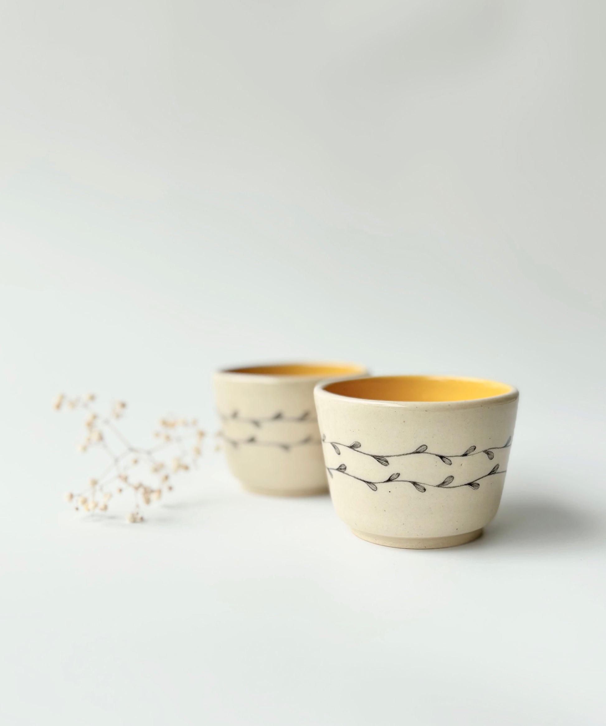 Bela Vines Goblets, Mustard (Set of 2)