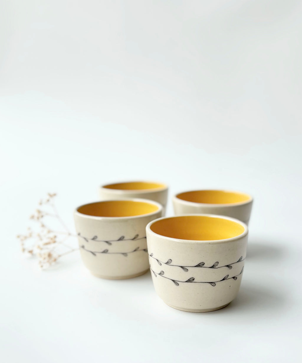 Bela Vines Goblets, Mustard (Set of 2)
