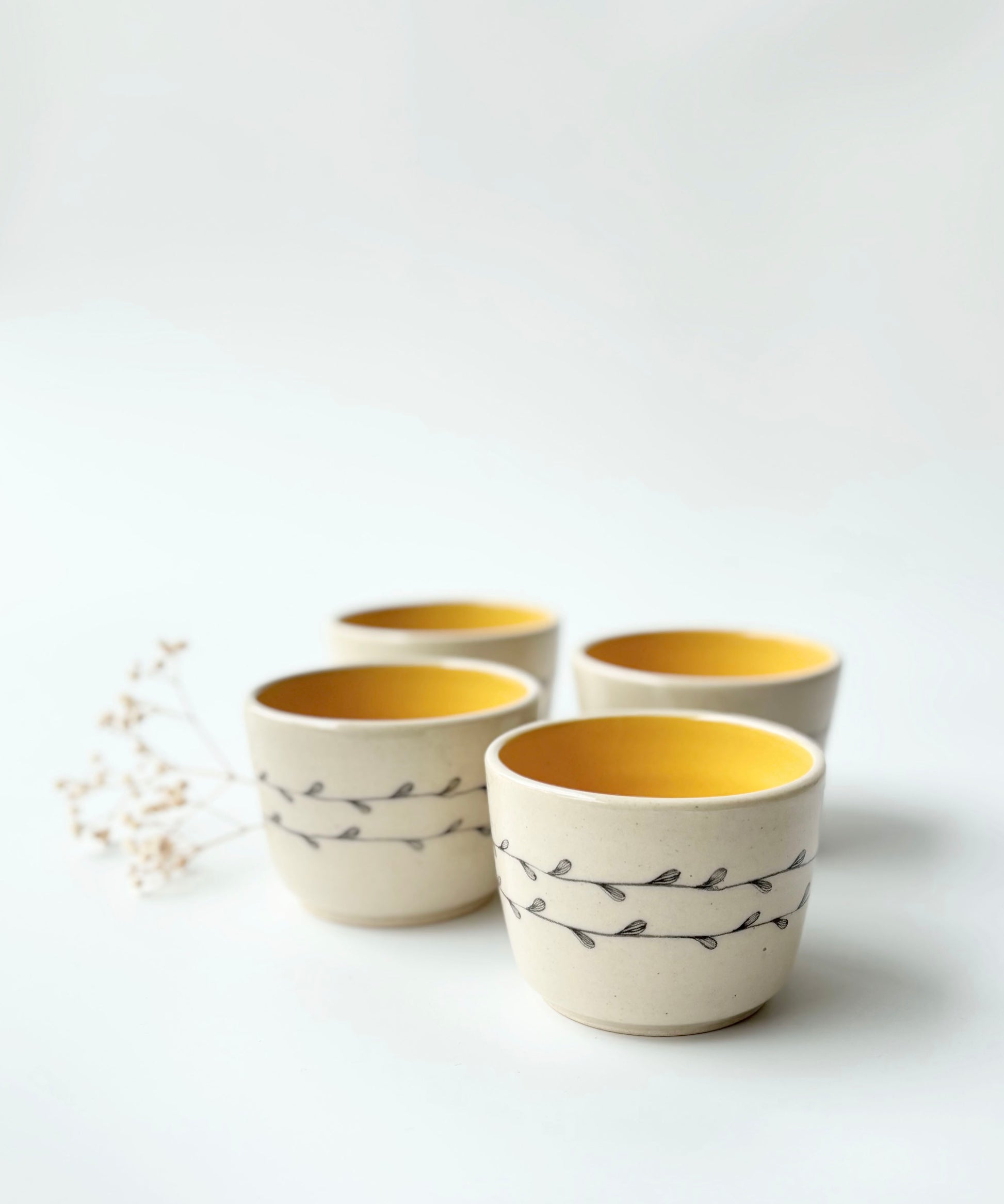 Bela Vines Goblets, Mustard (Set of 2)