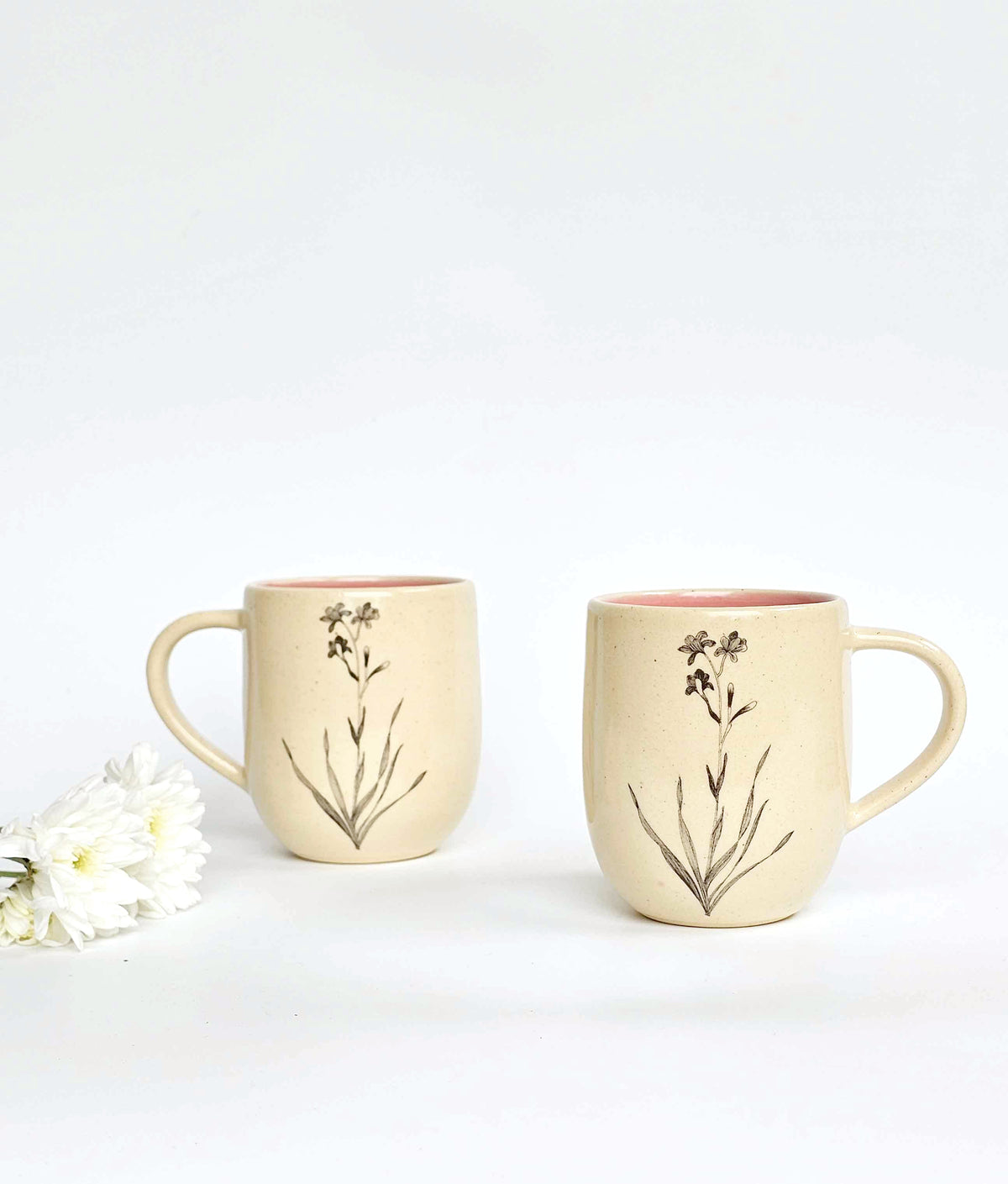 Bouquet Coffee Mugs, Pink ( Set of 2)