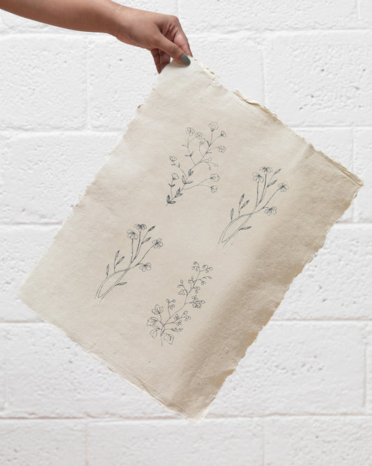 English Meadow Art Print On Handmade Cotton Paper