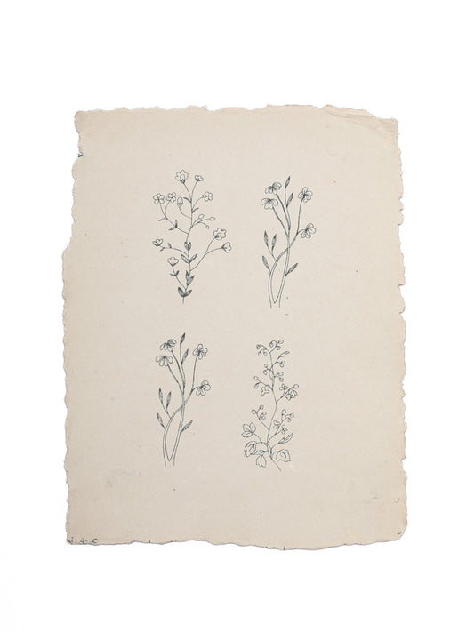 English Meadow Art Print On Handmade Cotton Paper