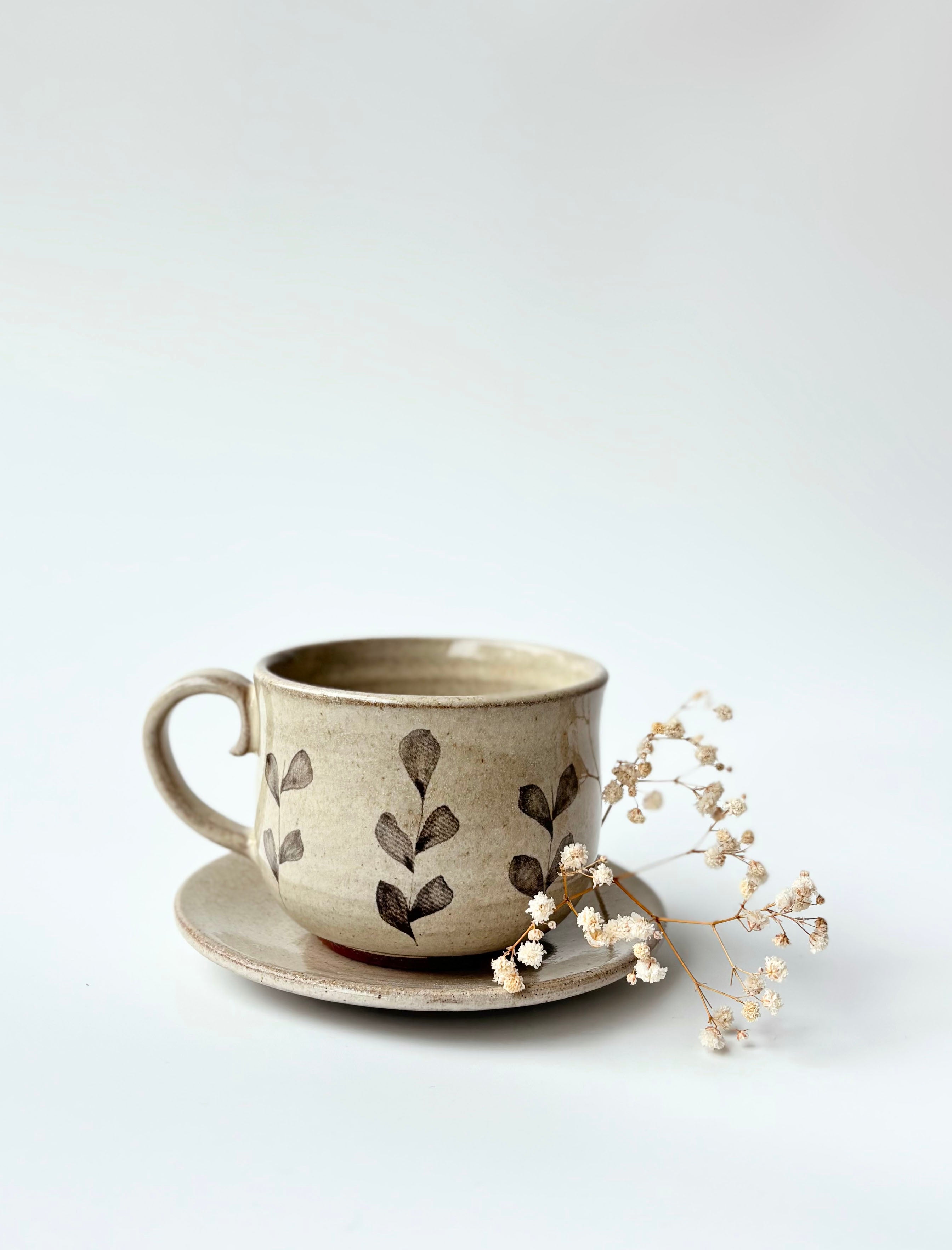 Eucalyptus Teacup Set (1 Cup & 1 Saucer )