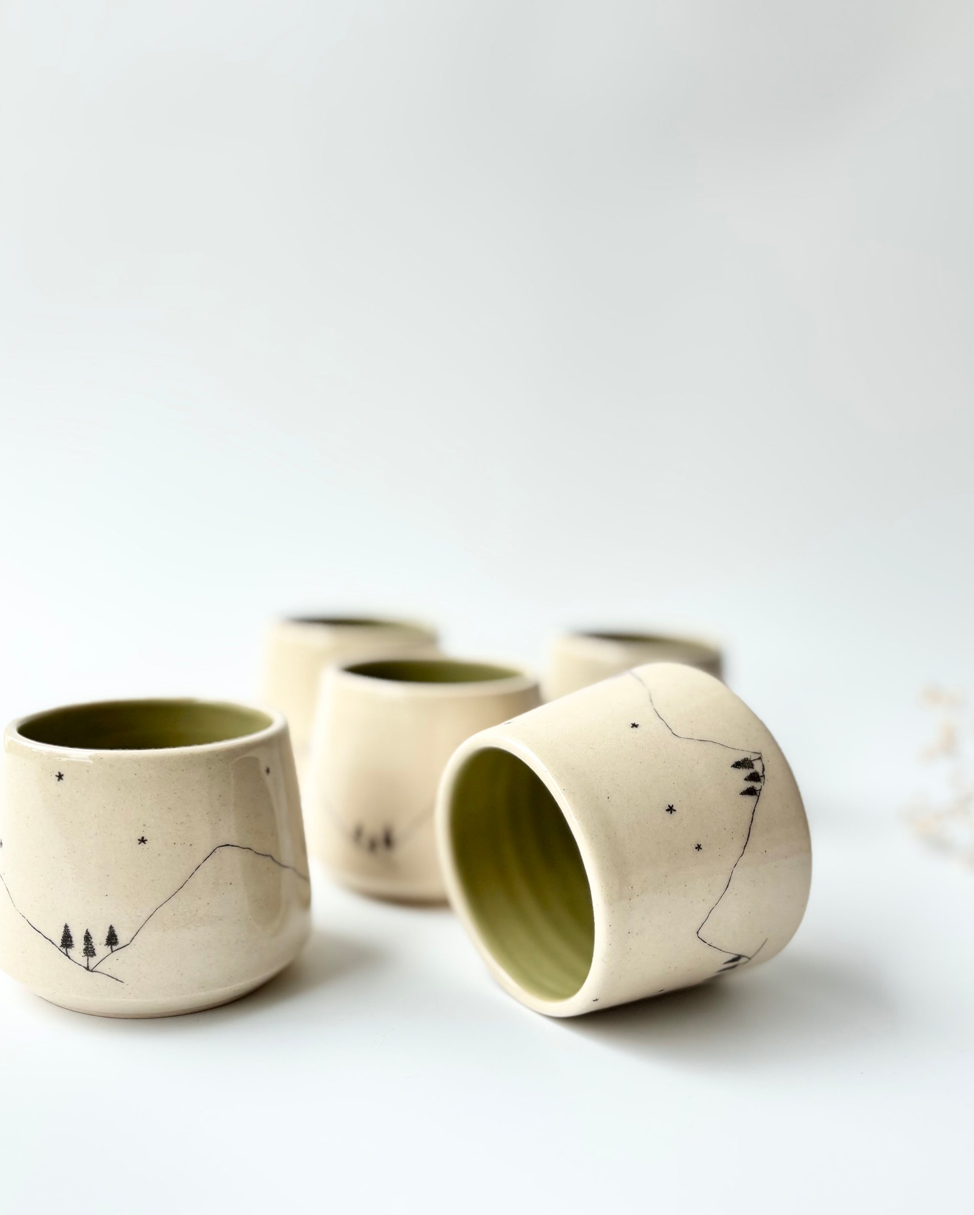 Hills Goblets, Olive (Set of 2)