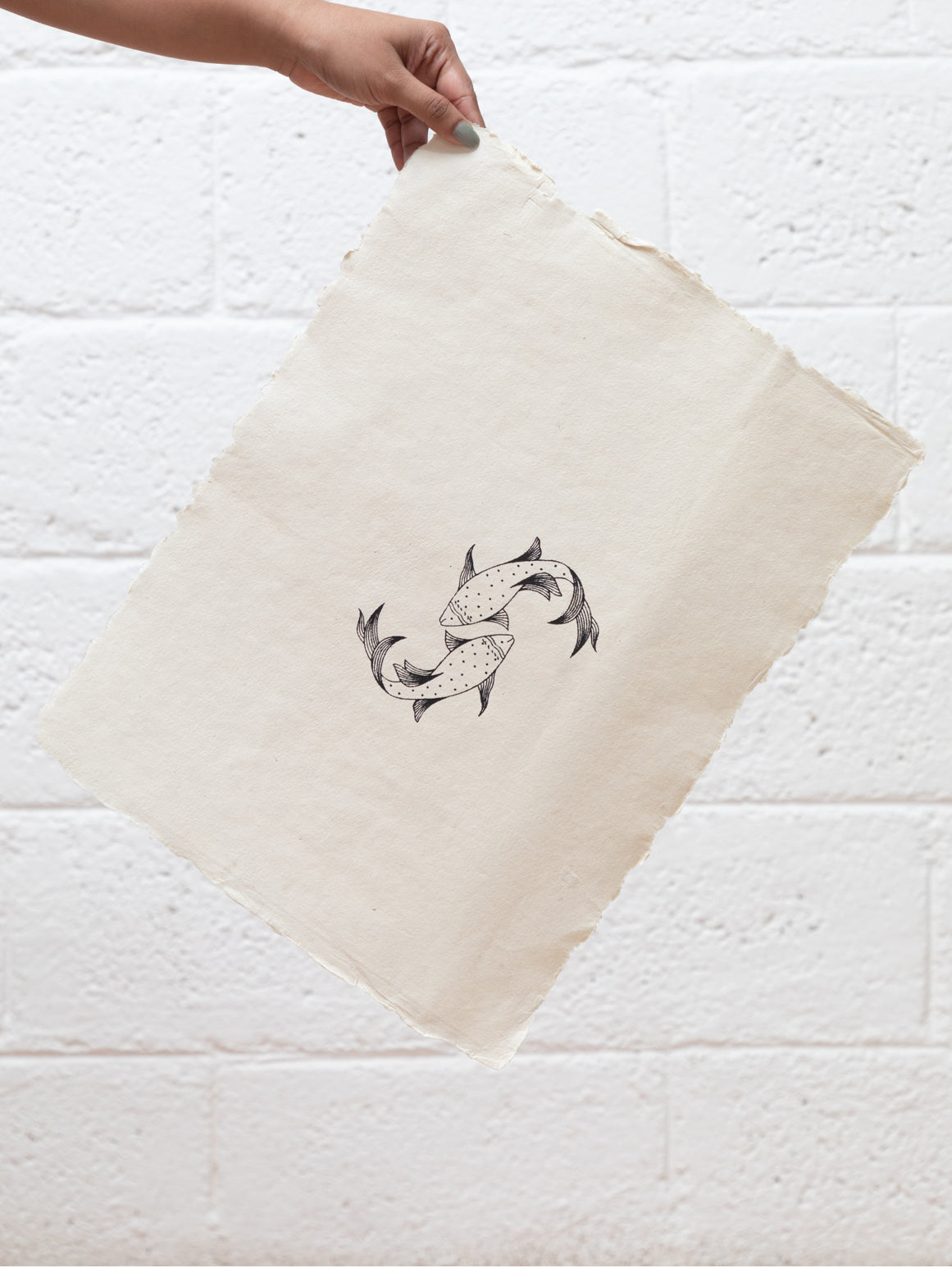 Koi Fish Art Print On Handmade Cotton Paper