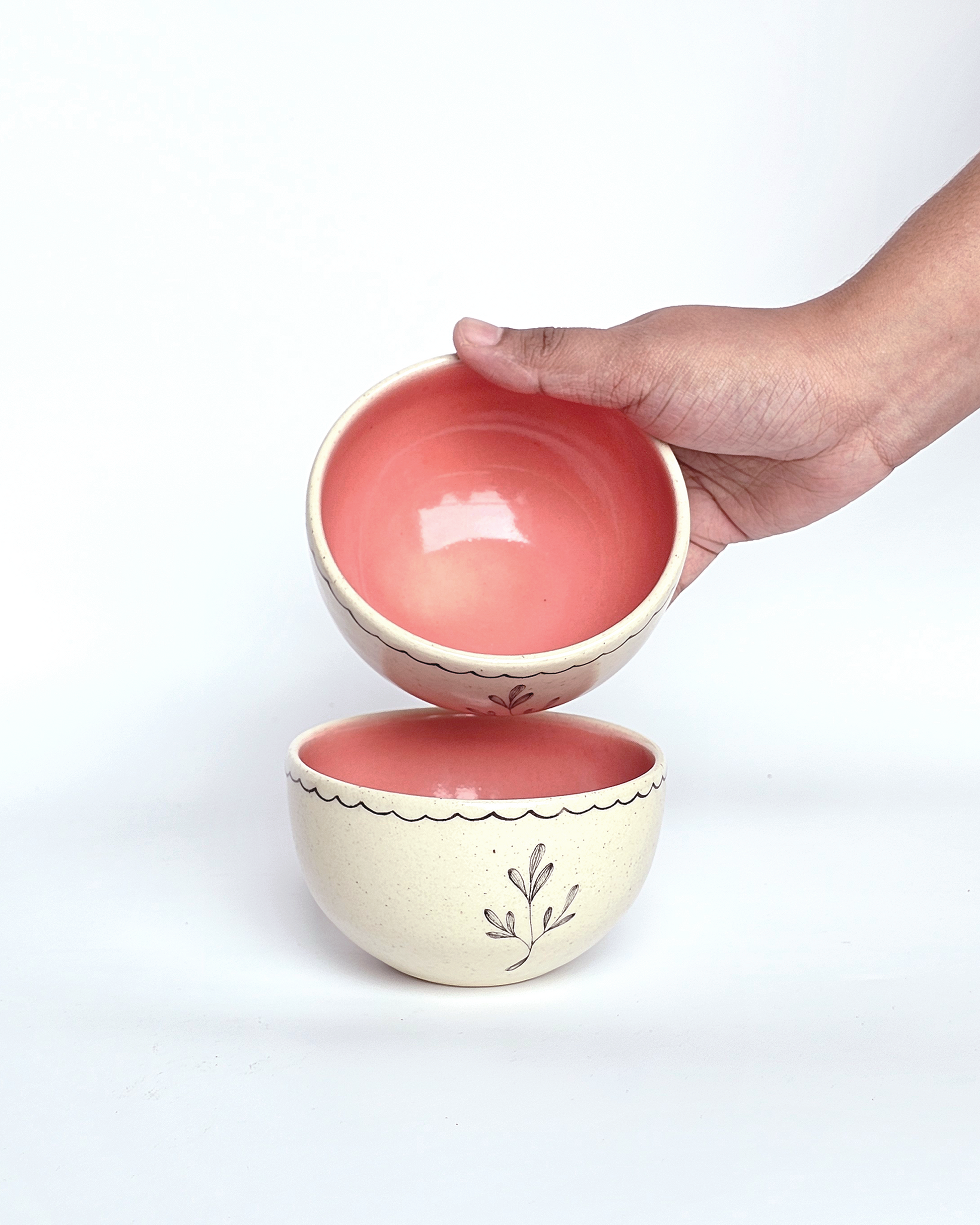 Lily Soup Bowls, Peach (Set of 2)