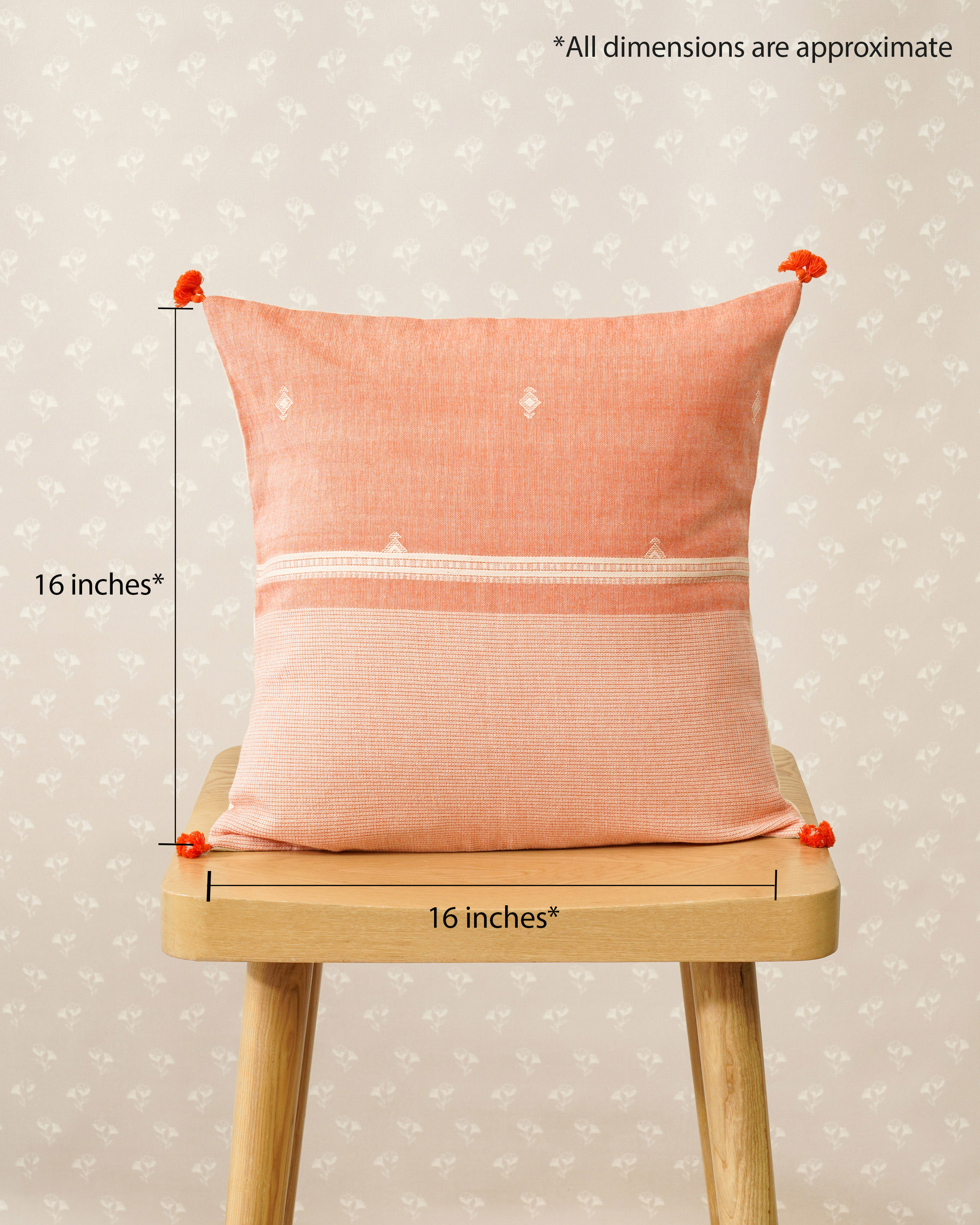 Sunset Cushion Cover, Apricot ( 16"x16" )