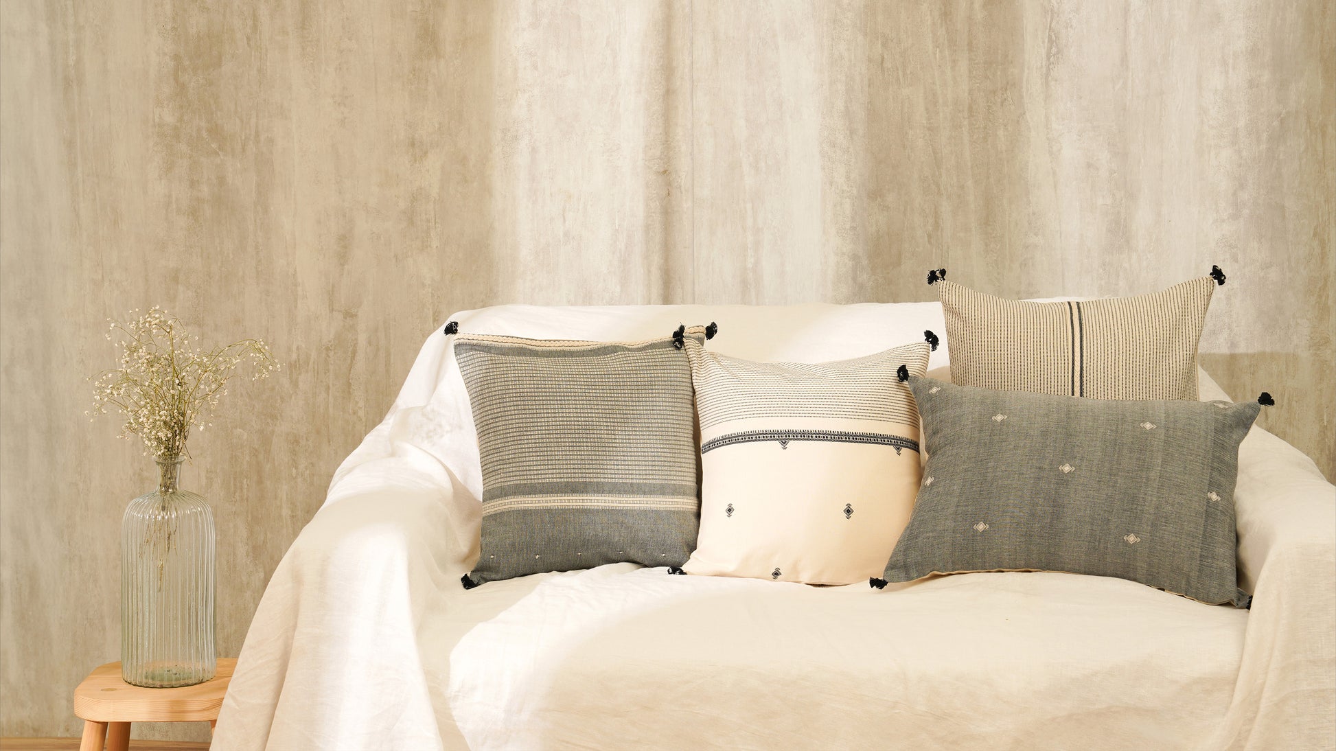 Shorshe Lumbar Cushion Cover, Grey( 14"x20" )