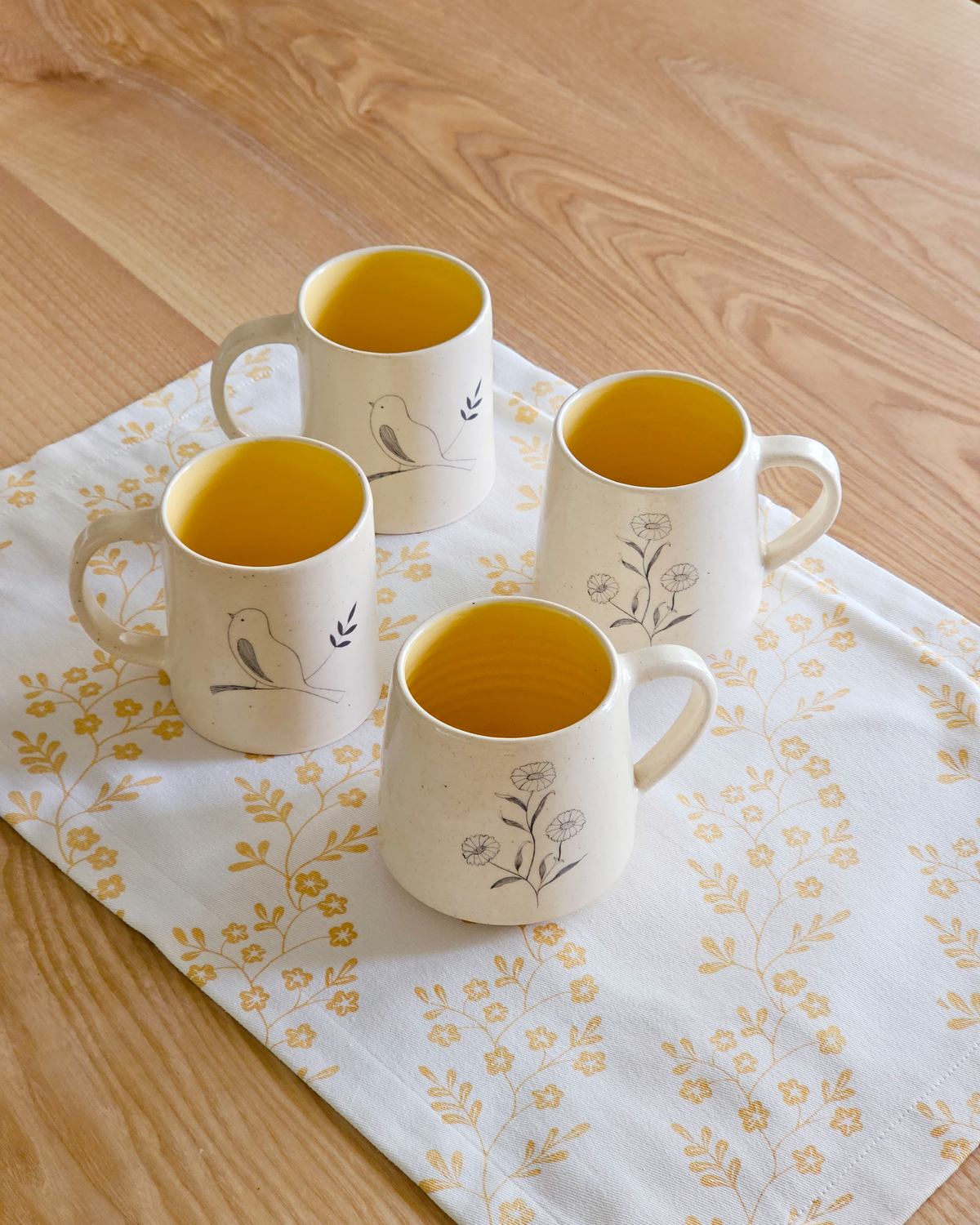 Marigold Coffee Mugs, Mustard ( Set of 2)