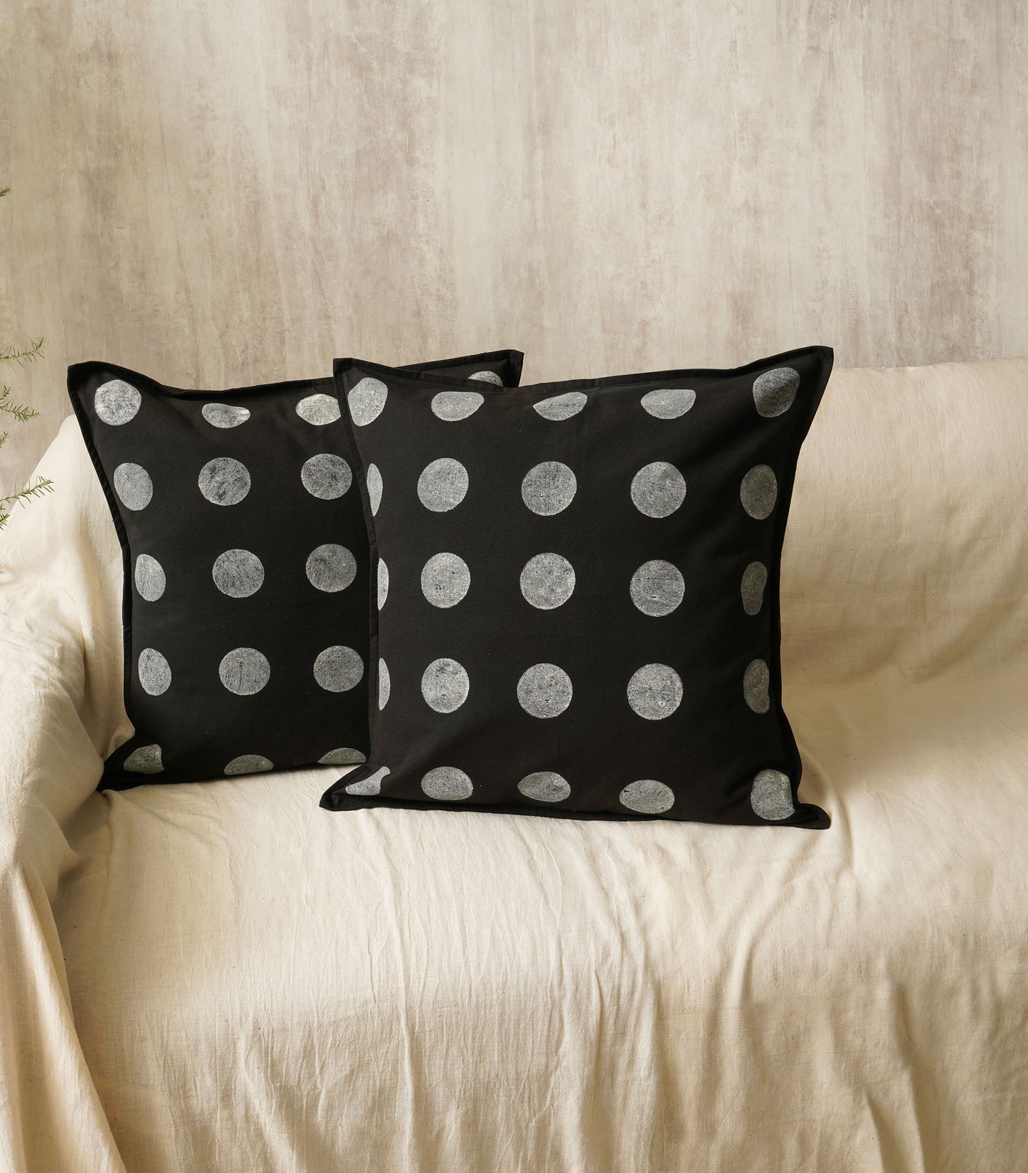Moon Cushion Cover,Black (20” X 20”)