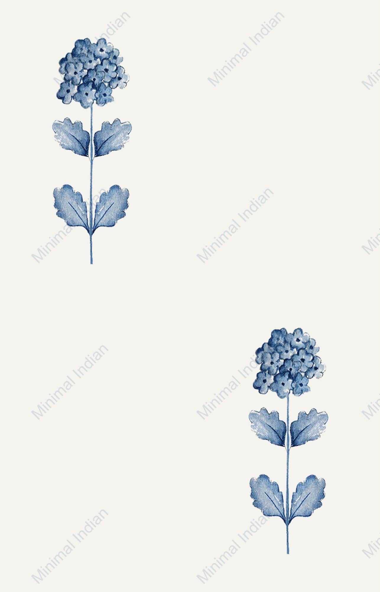 French Flora Wallpaper, Blue