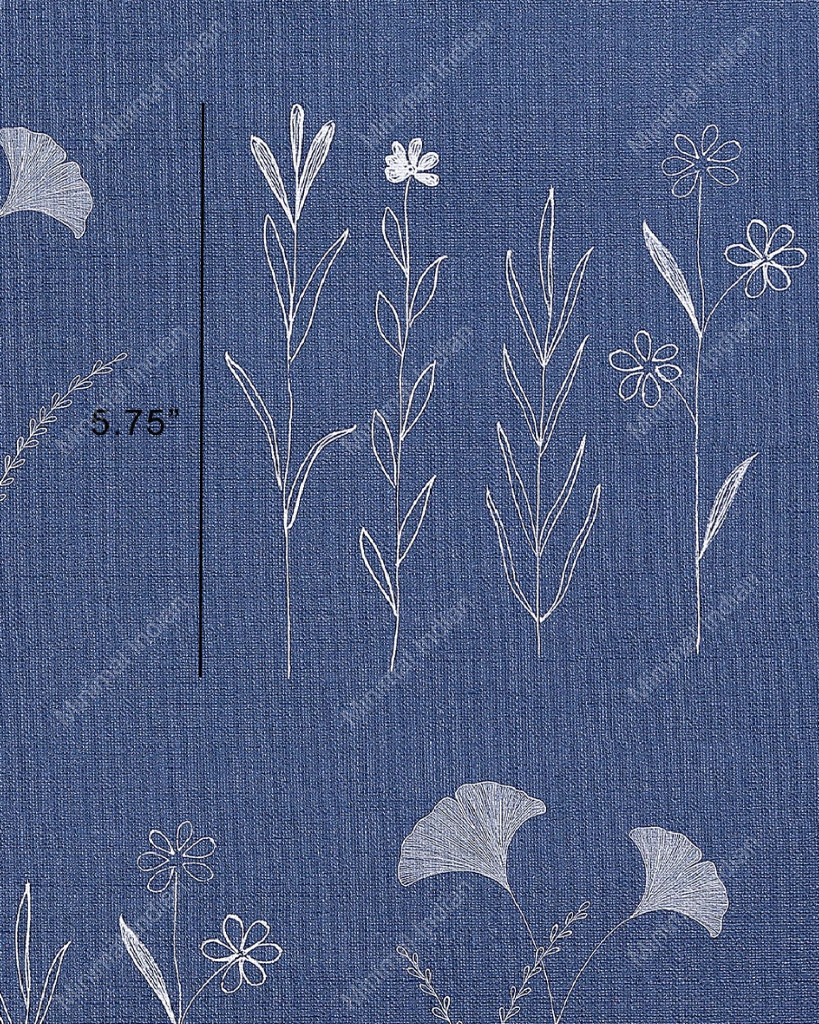 Mixed wildflower wallpaper with assorted hand-illustrated blooms and foliage in gentle tones.