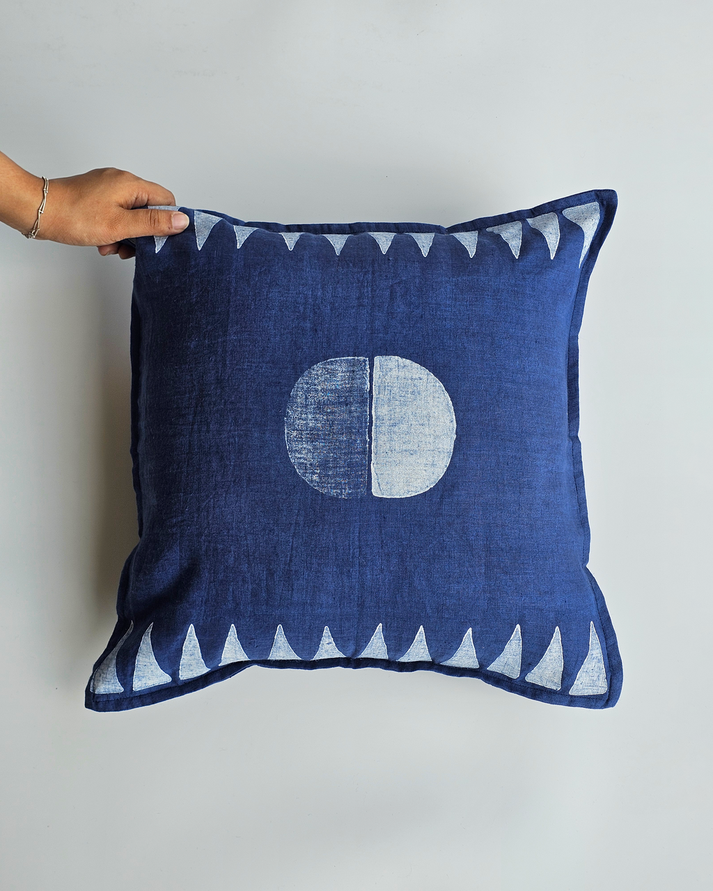 Moon Cushion Cover, White ( 16"x16" )