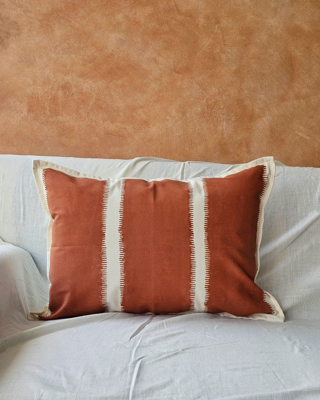 Paar Lumbar Cushion Cover, Terracotta( 14"x20" )
