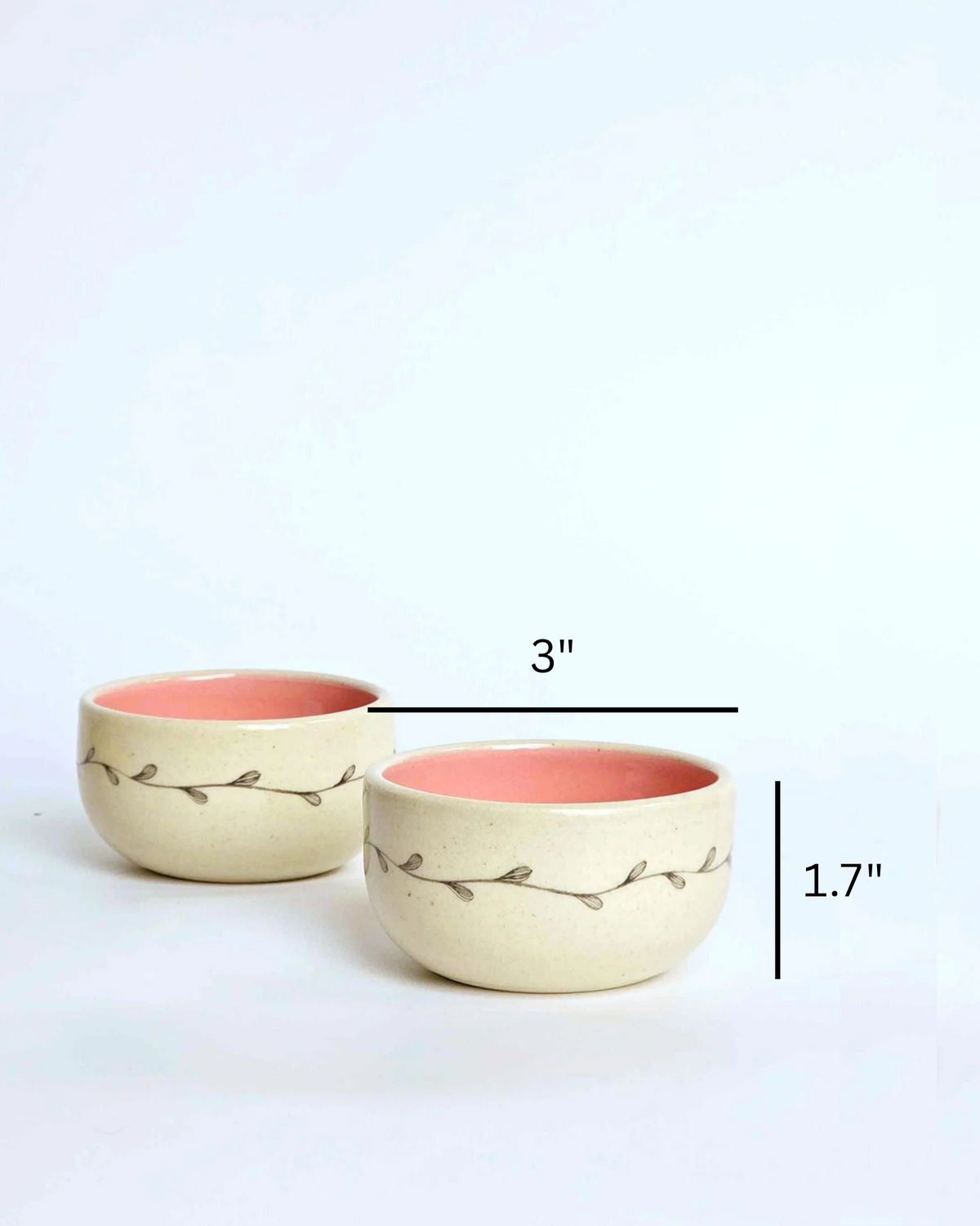 Vine Pinch Bowls,Pink(Set of 2)
