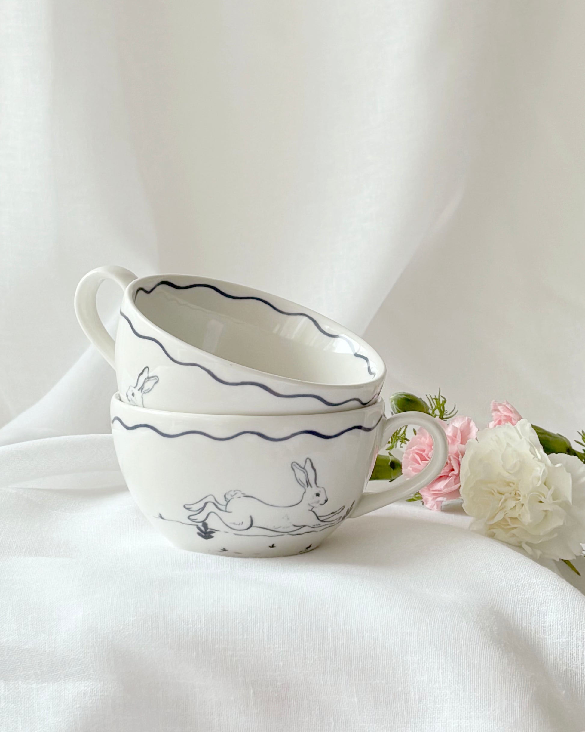Blue Rabbit Mugs Blue (Set of 2)