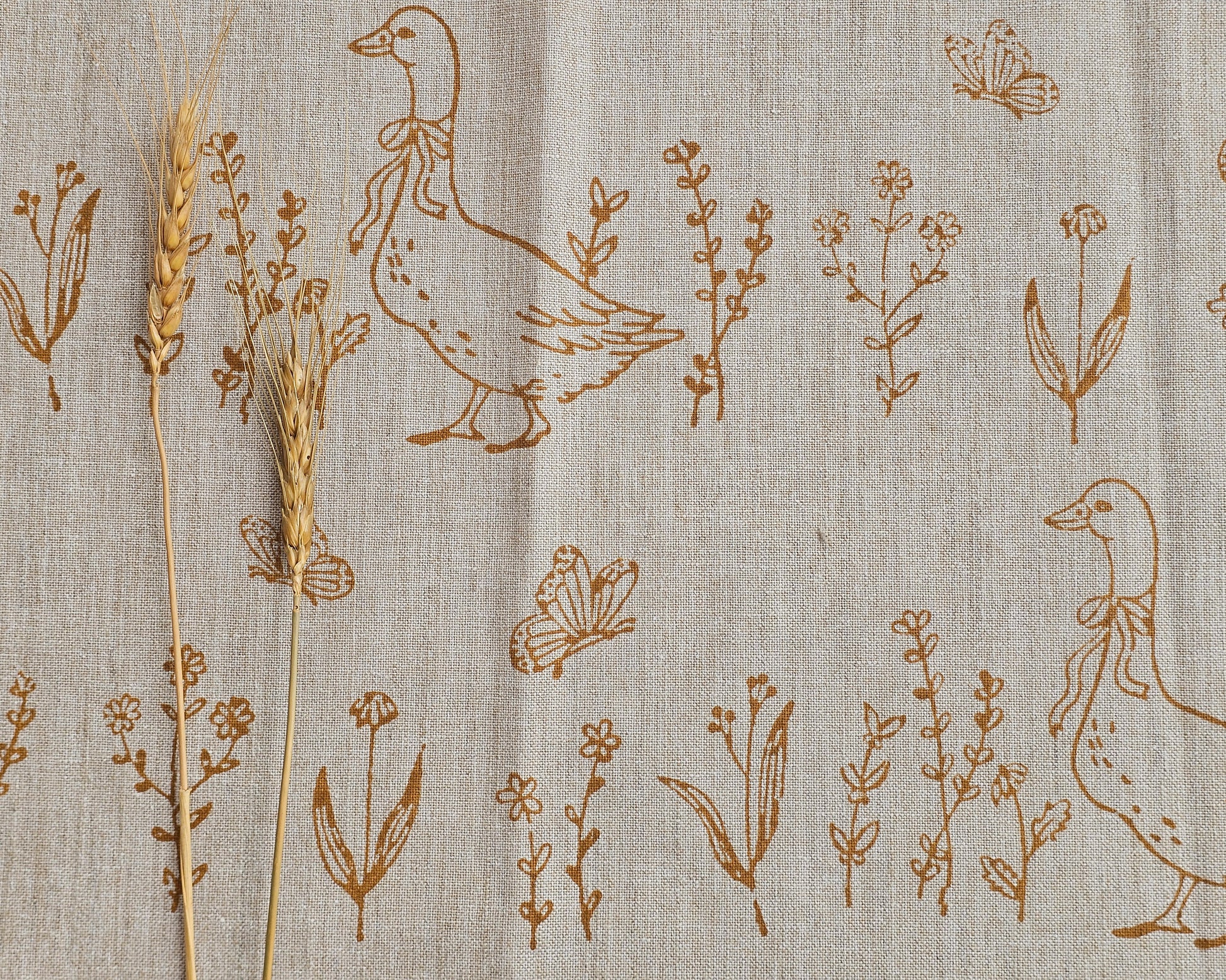 Sunny Duck Fabric, Ochre