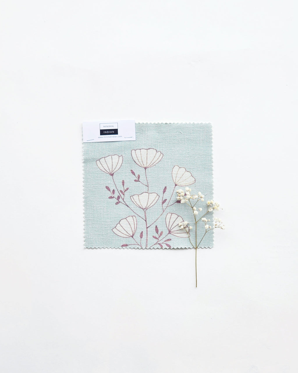 Poppy Fabric, Light Blue