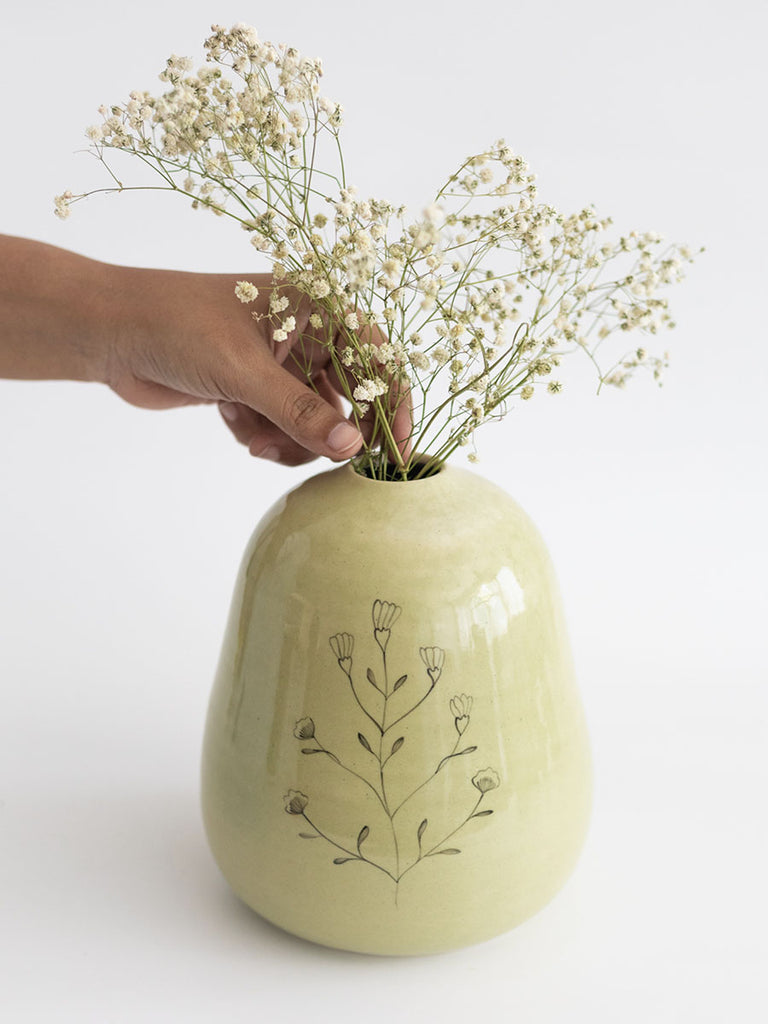 Meadow Flower Vase, Olive