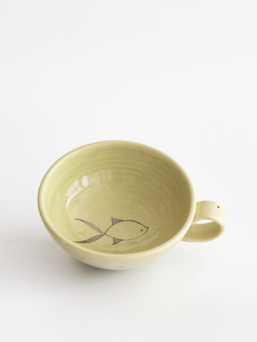 Goldfish Teacups, Olive (Set of 2)