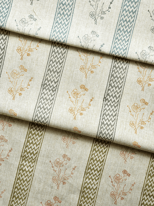 Ash Meadow Fabric, Grey & Ochre