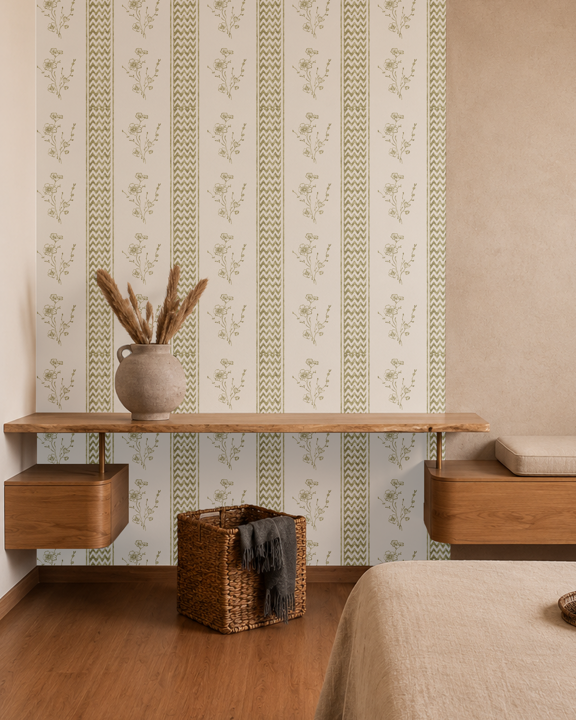 Ash Meadow Wallpaper, Green