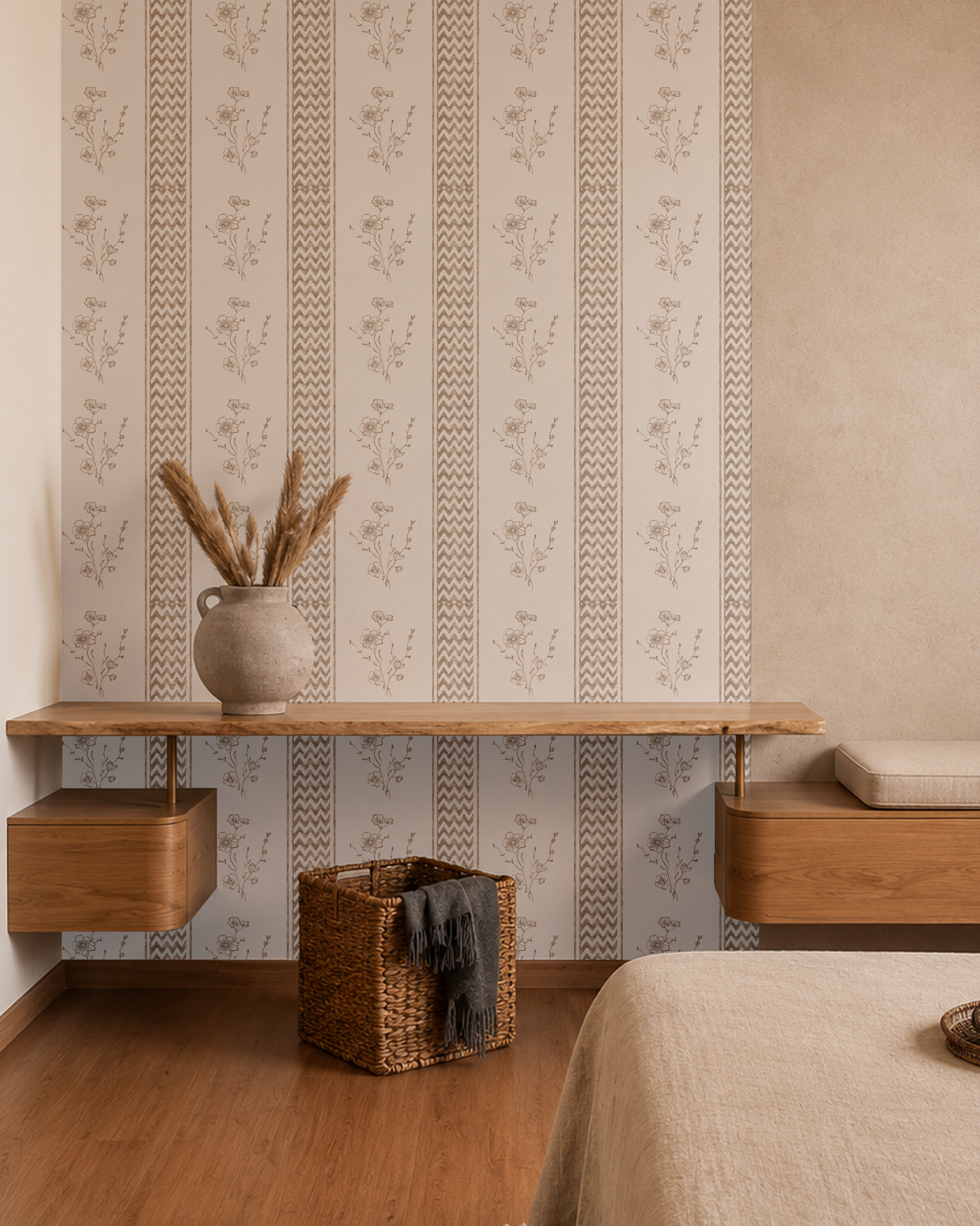 Ash Meadow Wallpaper, Brown