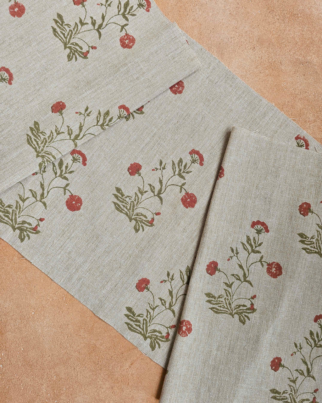 Aster Fabric,  Peach & Sage Green