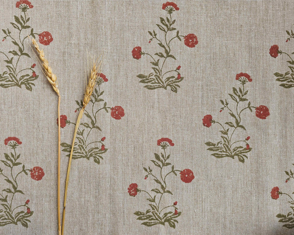 Aster Fabric,  Peach & Sage Green