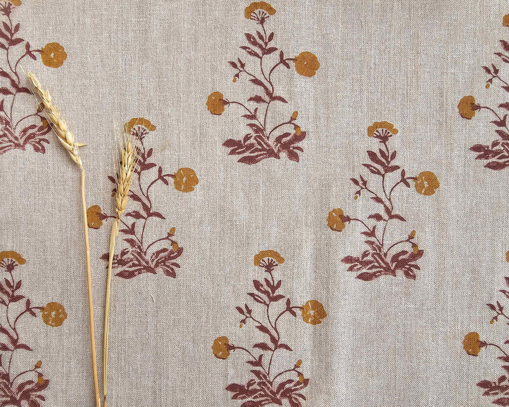 Aster Fabric, Ochre & Mauve