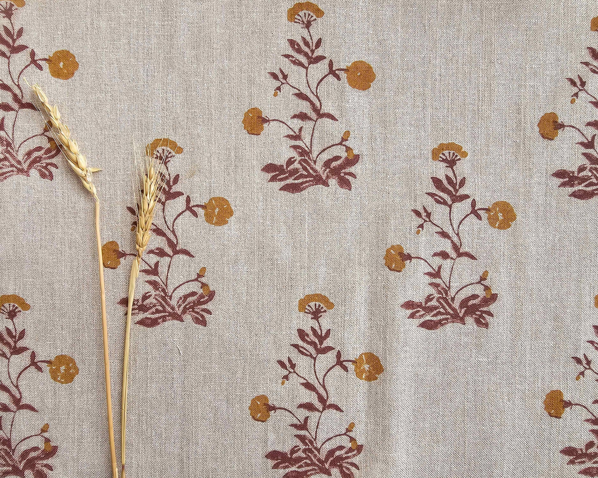 Aster Fabric, Ochre & Mauve